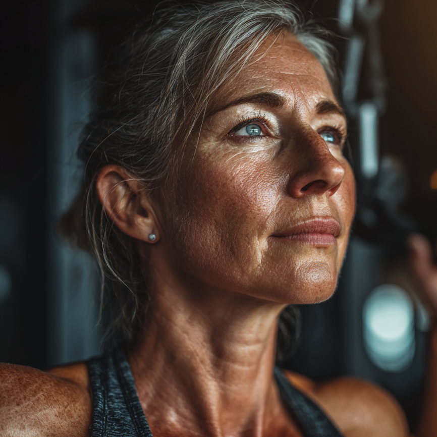 Senior făcând exerciții de yoga în parc