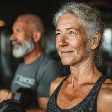 Grup mare de seniori bucuroși după o sesiune de fitness în aer liber